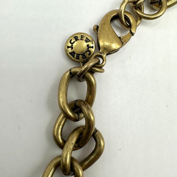 J Crew Necklace  Aztec Enameled Lucite Pink Blue Cream Bib Statement - Picture 7 of 8